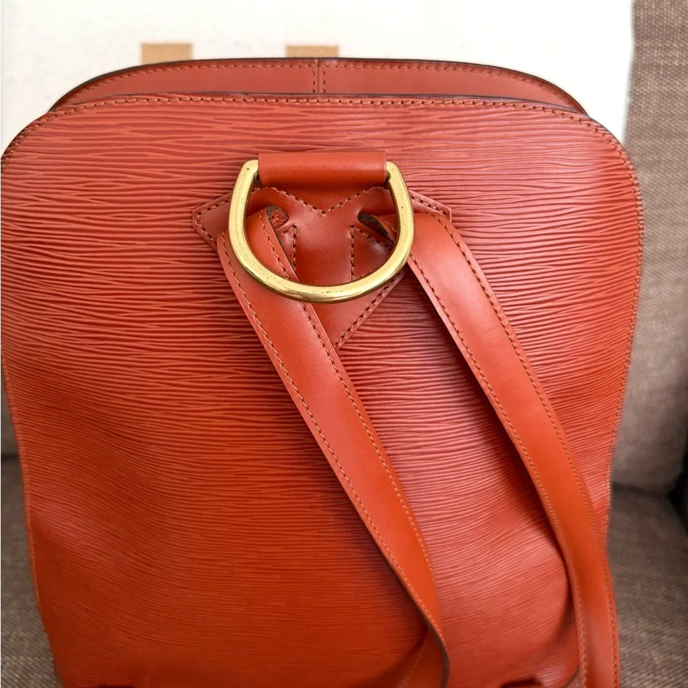 Authentic Louis Vuitton Epi Gobelin Backpack M52293 brown Epi leather